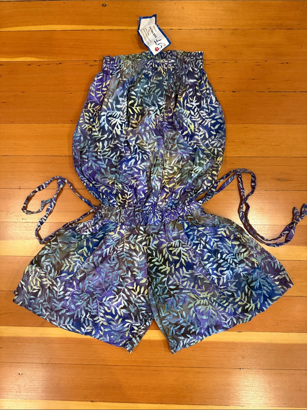 New! Batik strapless shorts romper